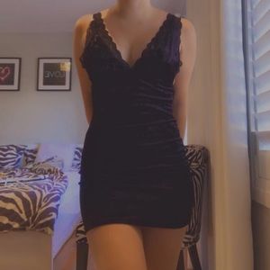 Mini velvet dress